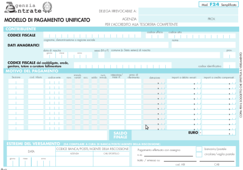 modello f24 semplificato per imu