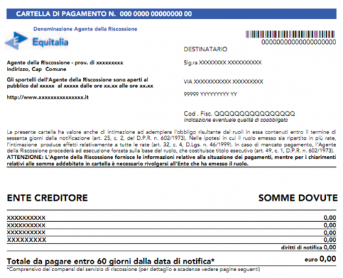 Nuove cartelle esattoriali Equitalia